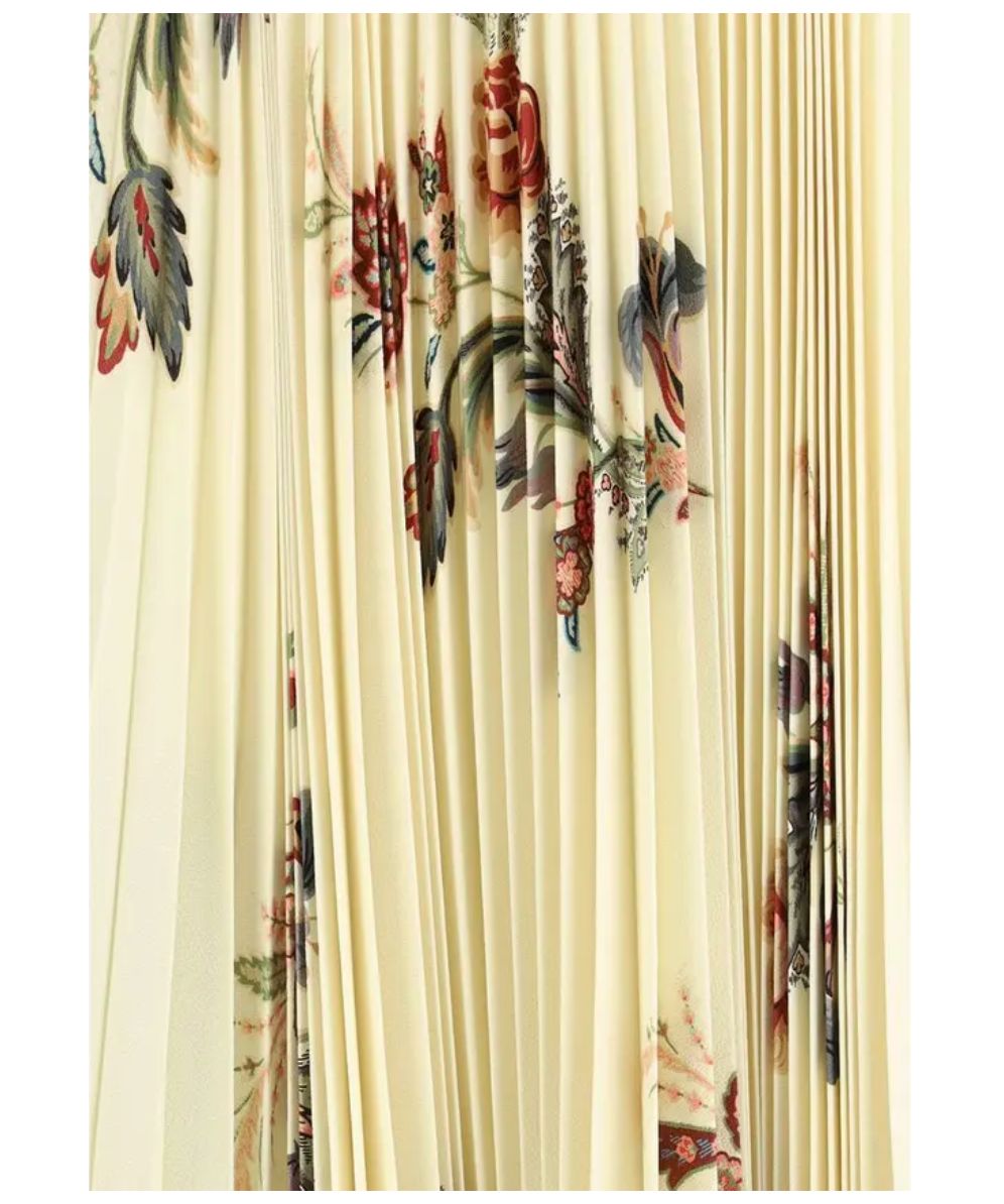 ETRO Pleated Sable Print Midi Skirt