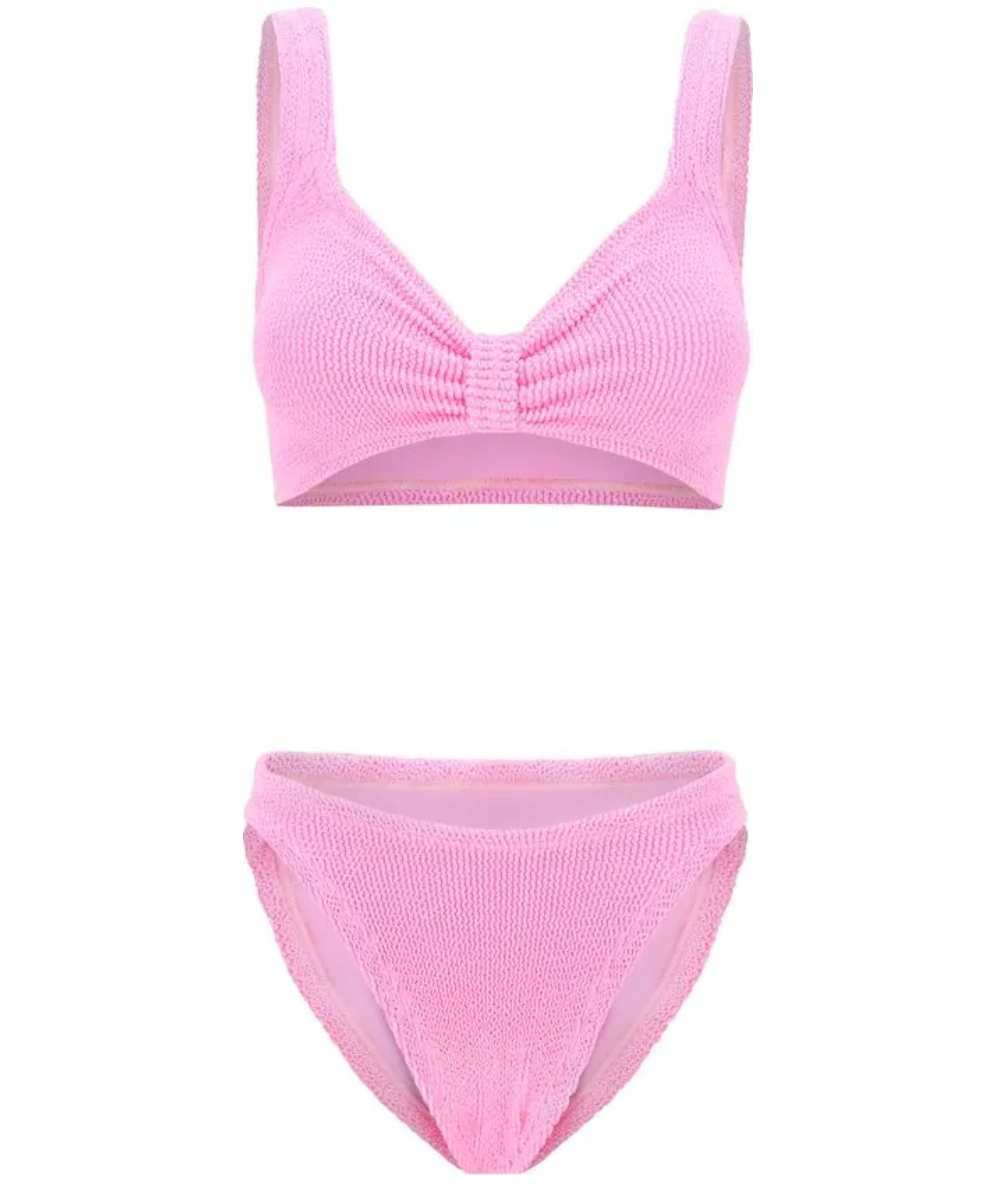 HUNZA G Pink Bonnie Bikini Set