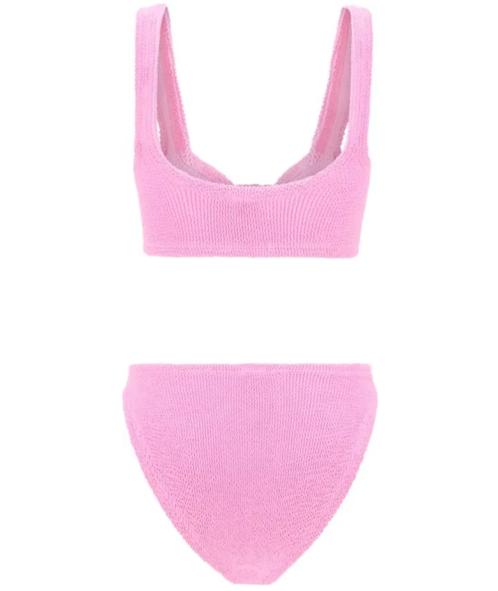 HUNZA G Pink Bonnie Bikini Set