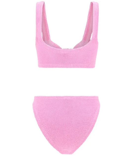 HUNZA G Pink Bonnie Bikini Set