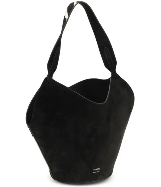 KHAITE Lotus Mini Zebra-print Suede Tote Bag
