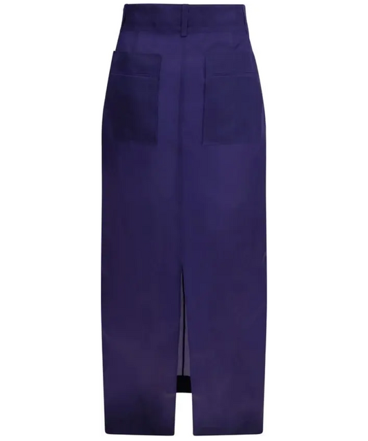 KHAITE Silk Lucian Pencil Midi Skirt
