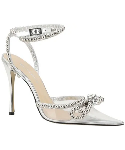 MACH & MACH Bow Embellished Heel Pumps