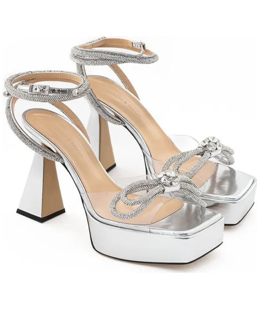 MACH & MACH Double Bow Platform Sandals