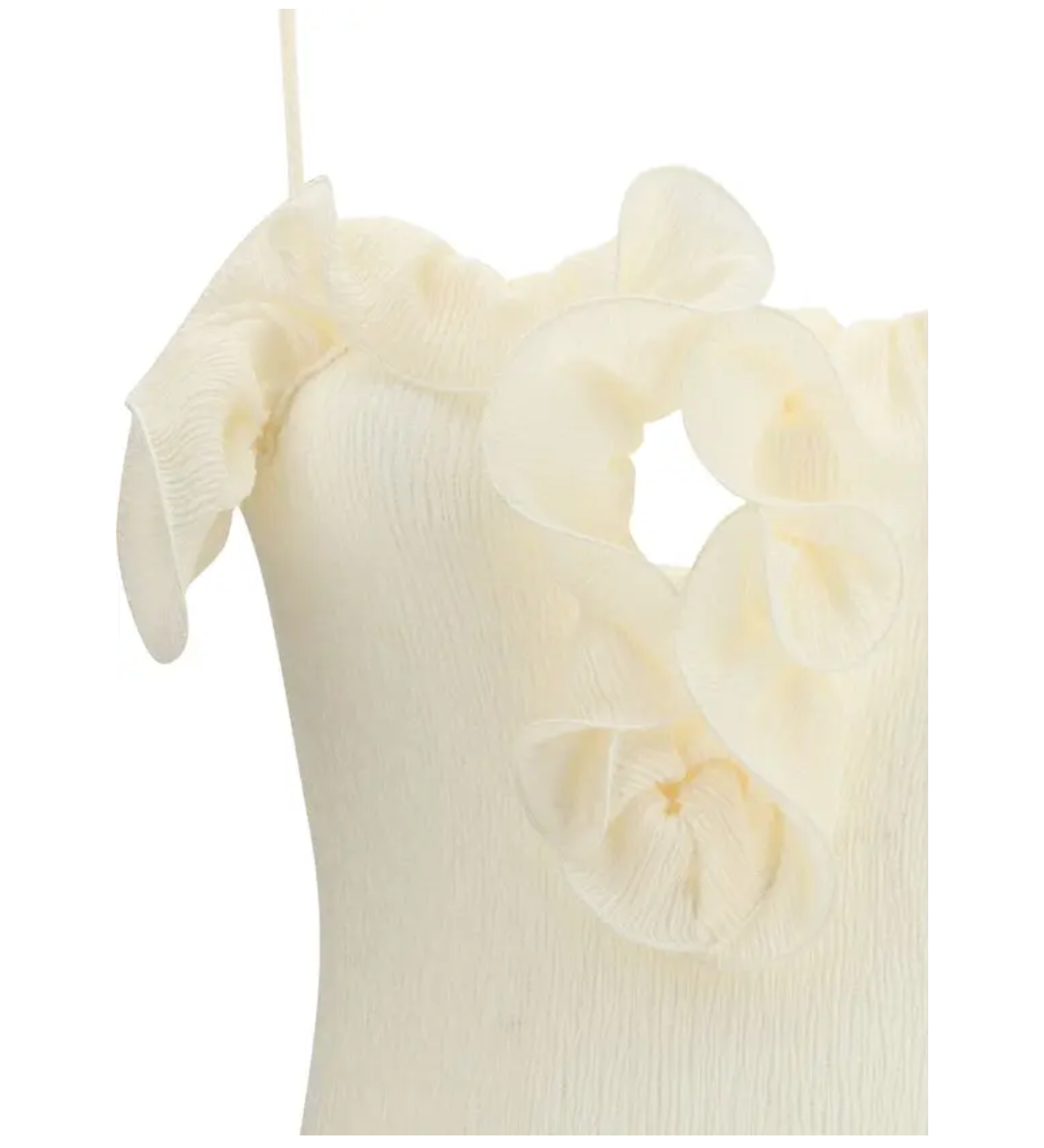 MAGDA BUTRYM Floral-appliqué Crêpe Midi Dress