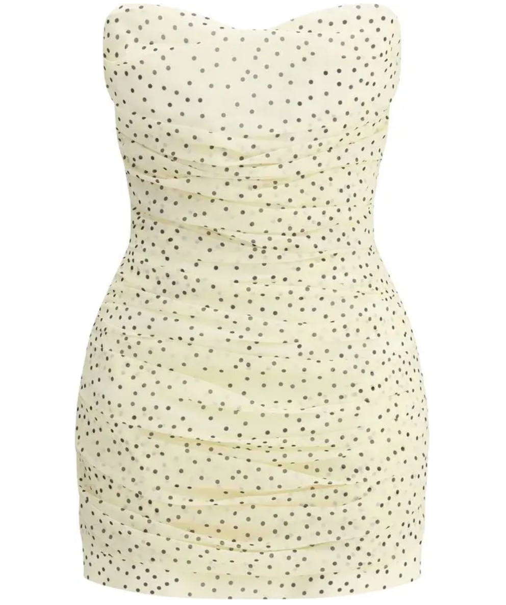 MAGDA BUTRYM Polka-Dots Ruched Silk-Blend Mini Dress