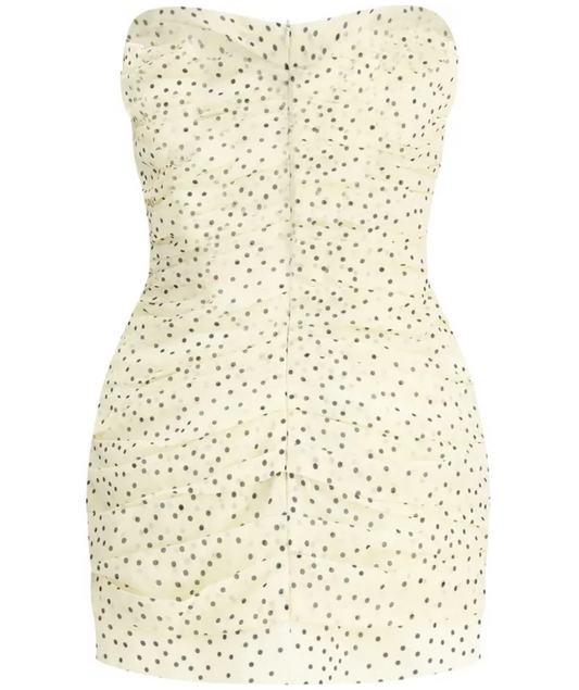 MAGDA BUTRYM Polka-Dots Ruched Silk-Blend Mini Dress