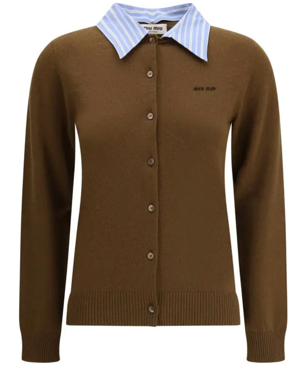 MIU MIU Cashmere Cardigan with Collar