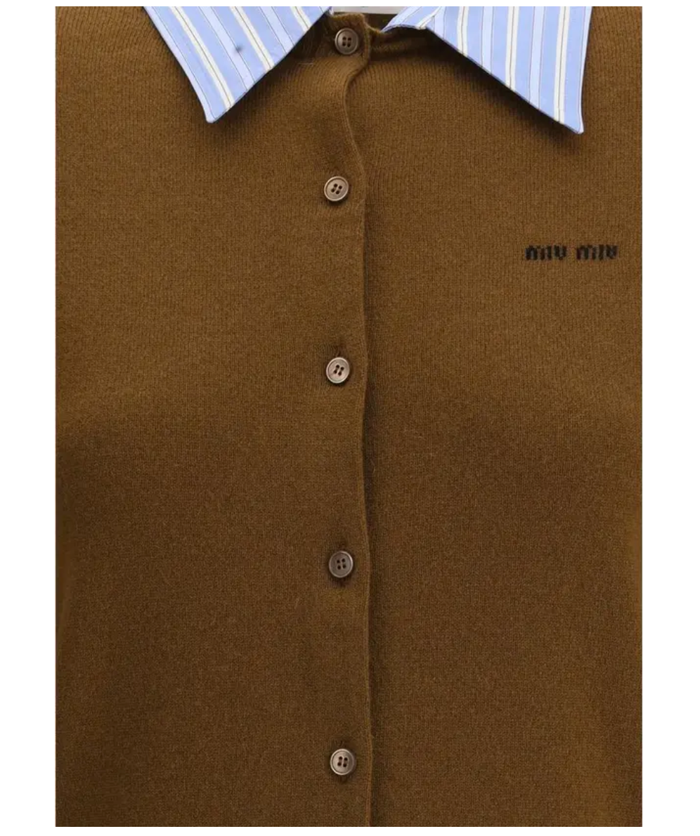 MIU MIU Cashmere Cardigan with Collar