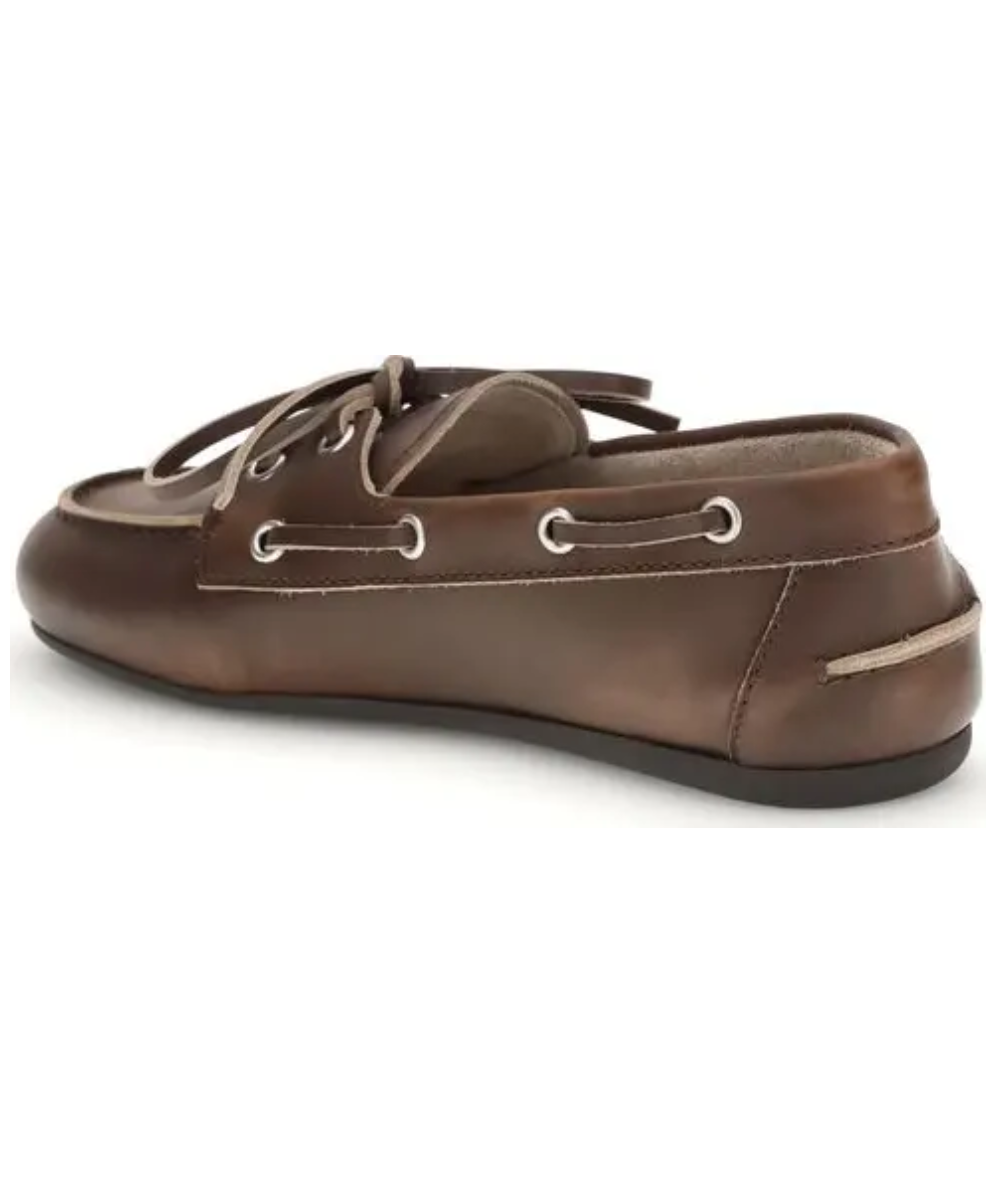 MIU MIU Unlined Bleached Leather Boat Shoes