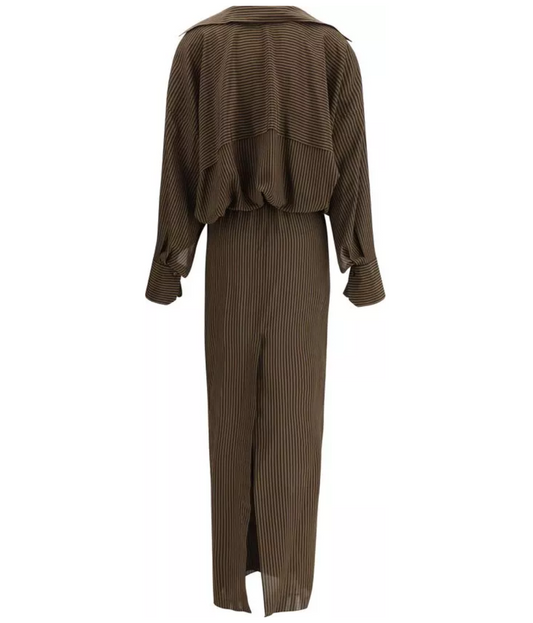 PETAR PETROV Striped Maxi Shirt Dress