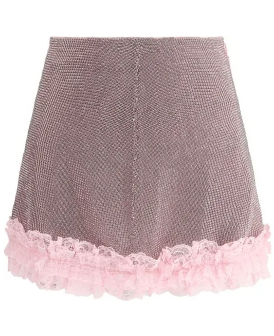 SELF-PORTRAIT x Christopher Kane Crystal Fishnet Mini Skirt
