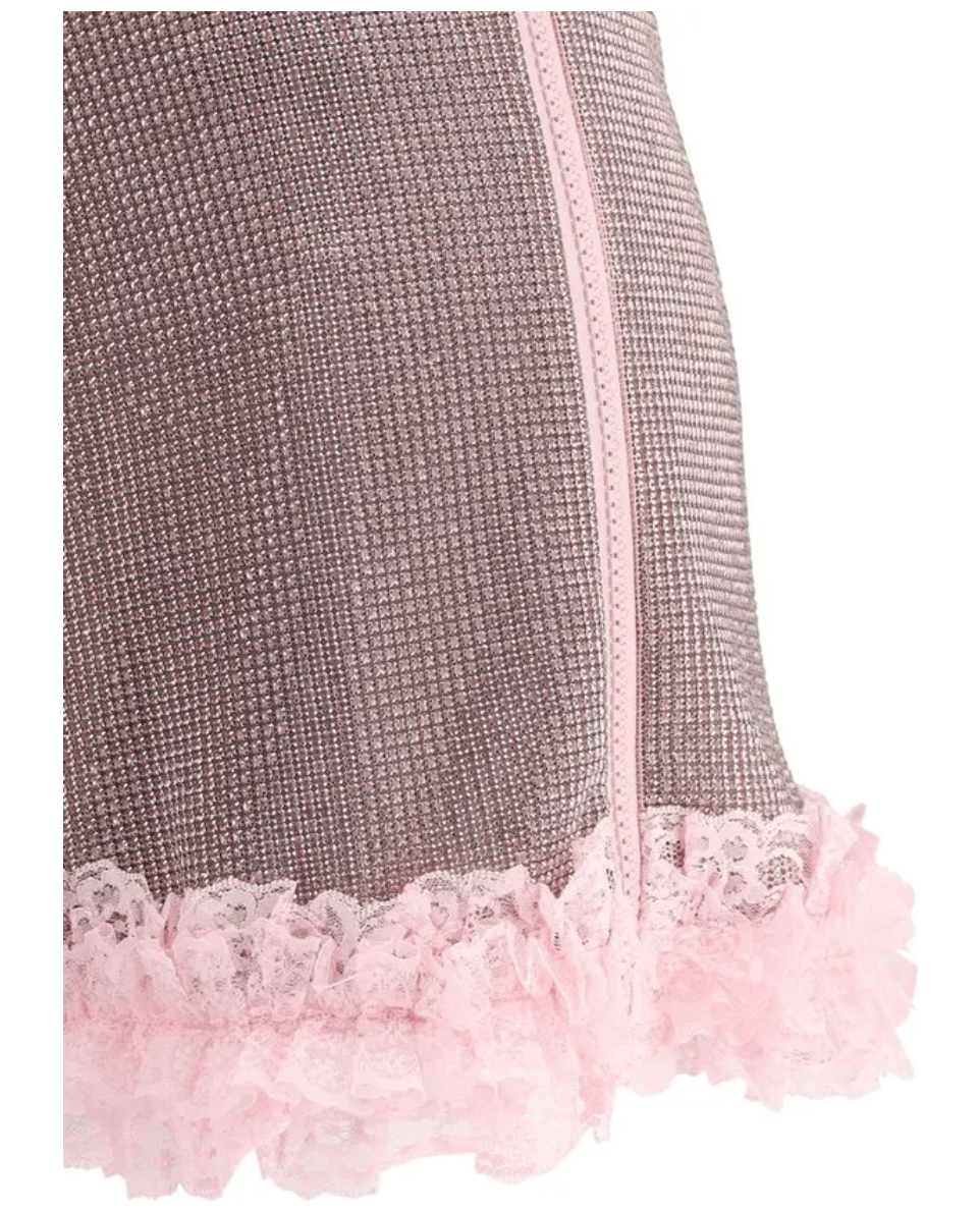 SELF-PORTRAIT x Christopher Kane Crystal Fishnet Mini Skirt