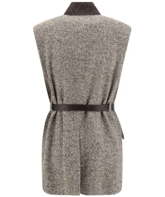 BRUNELLO CUCINELLI Flecked Belted Gilet