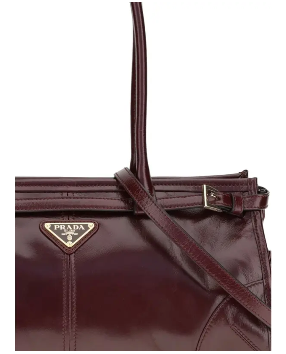 PRADA Medium Bonnie Leather Handle Tote Bag