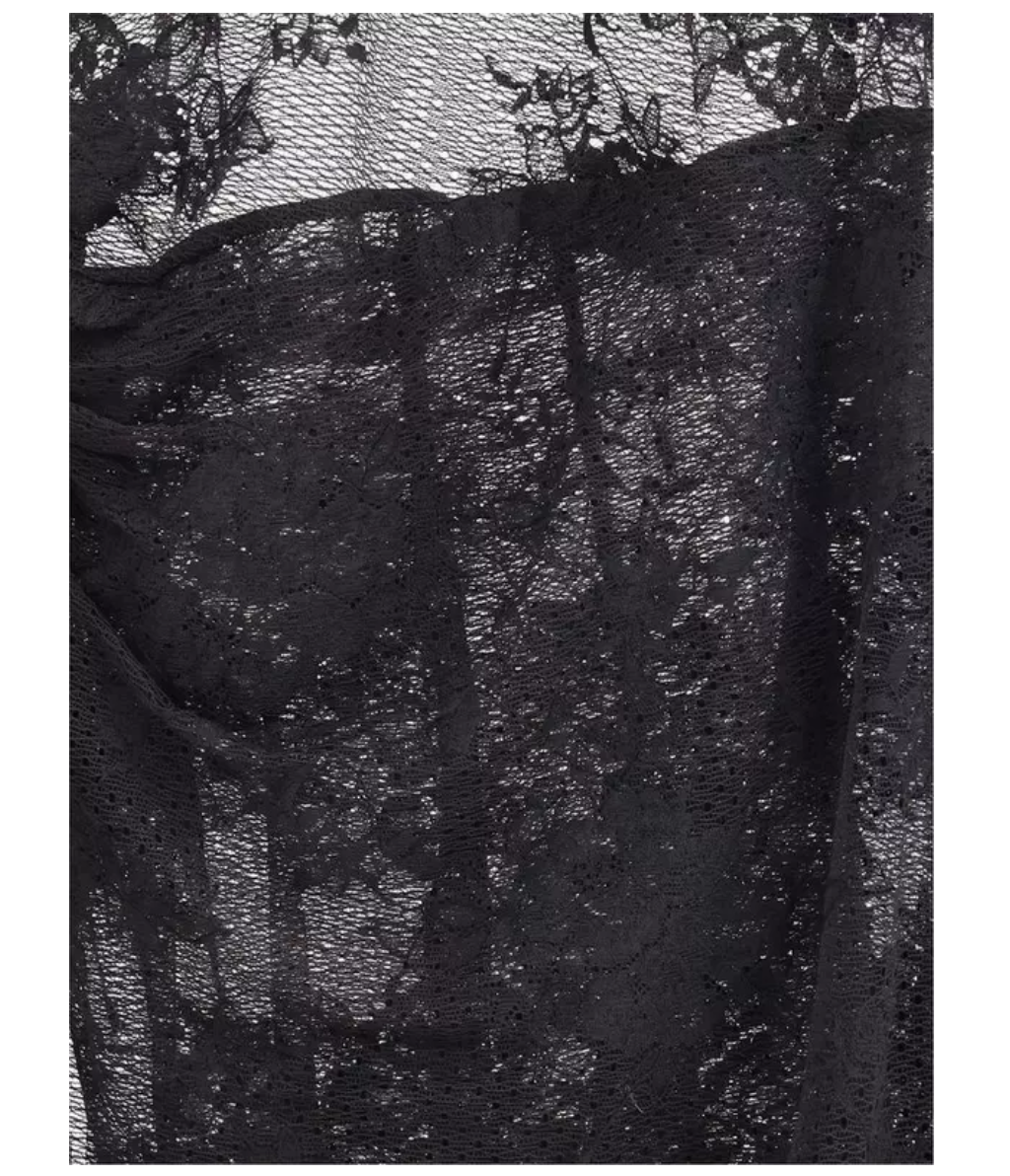 THE ANDAMANE Tessa Lace Long-sleeve Jumpsuit Dress