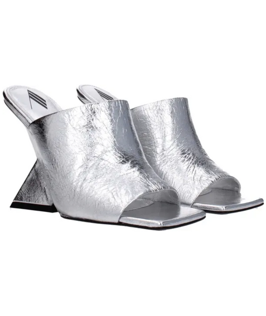THE ATTICO Cheope Silver Mule