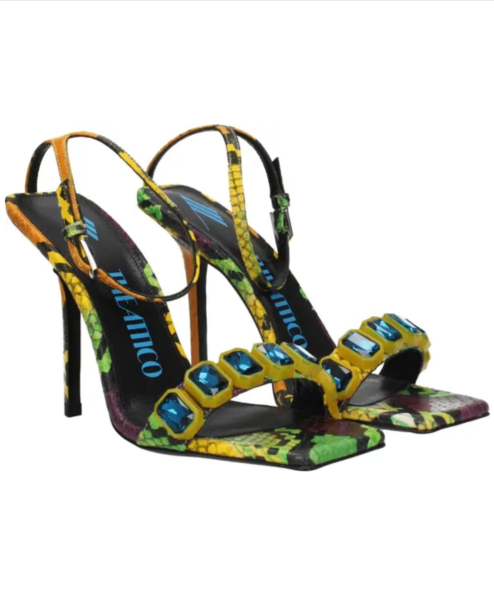 THE ATTICO Python Print Leather Sandal