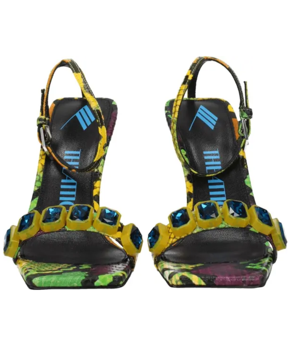 THE ATTICO Python Print Leather Sandal