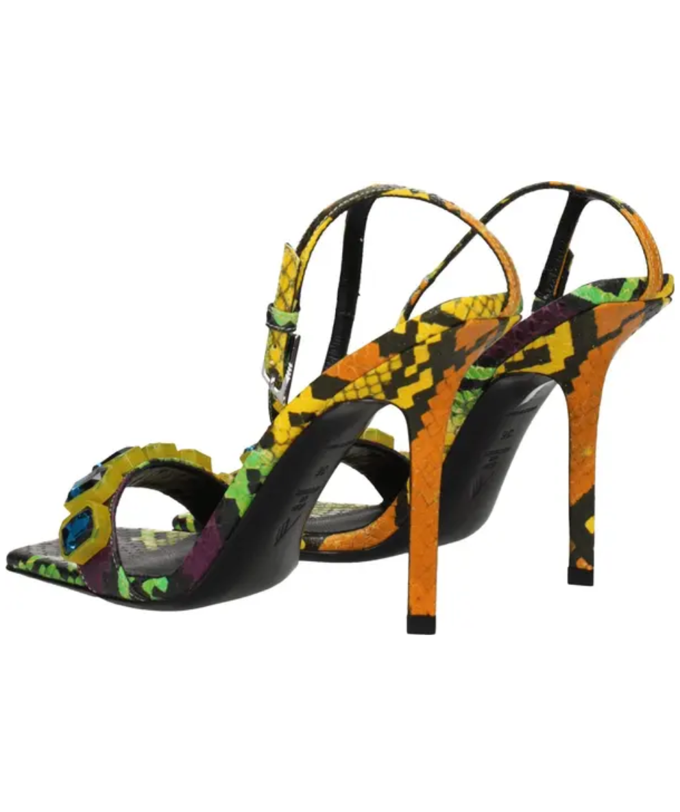 THE ATTICO Python Print Leather Sandal