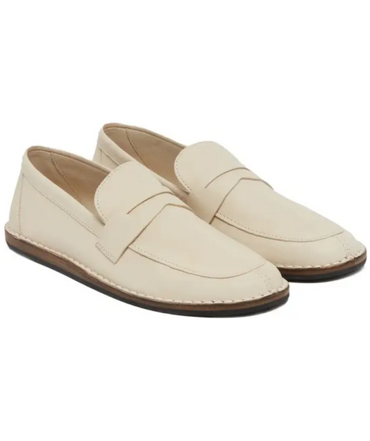 THE ROW Cary Leather Penny Loafers
