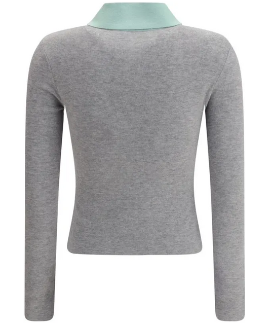 SELF-PORTRAIT Grey Merino Wool Cardigan