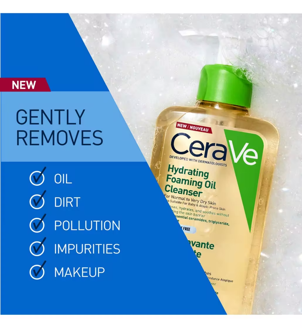 CERAVE Hydrating Foaming Oil Cleanser for Dry Skin 236ml