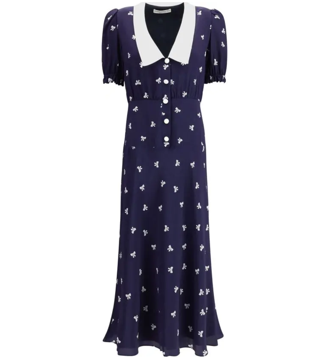 ALESSANDRA RICH Silk Bow Midi Dress