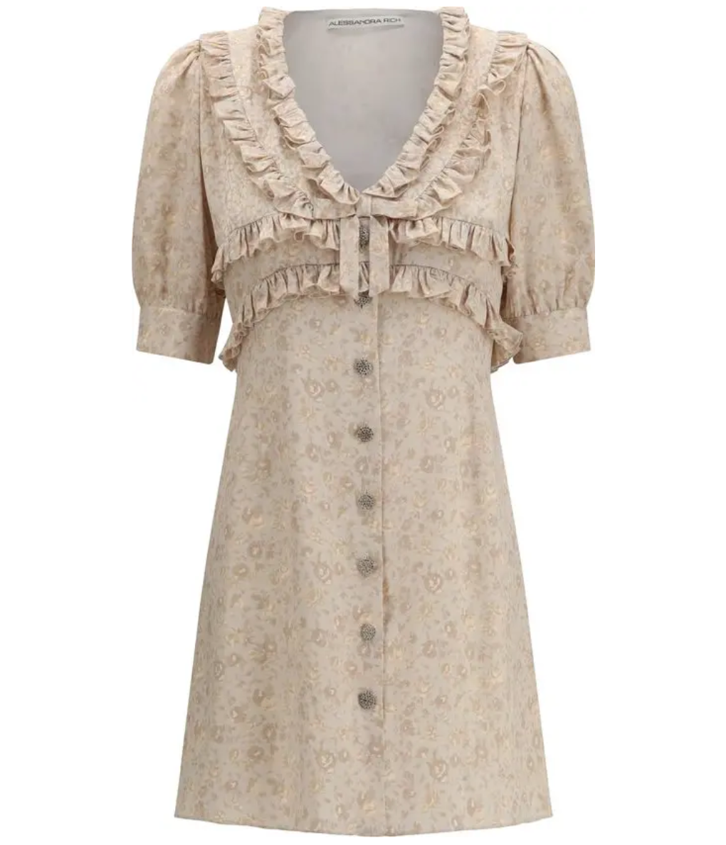 ALESSANDRA RICH Silk Jacquard Mini Dress