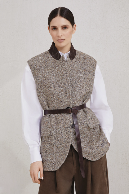 BRUNELLO CUCINELLI Flecked Belted Gilet