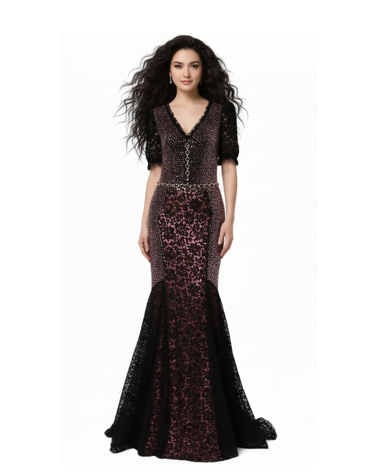 DOLCE & GABBANA Embellished Lace Mermaid Gown