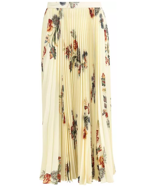 ETRO Pleated Sable Print Midi Skirt