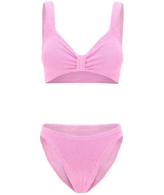 HUNZA G Pink Bonnie Bikini Set