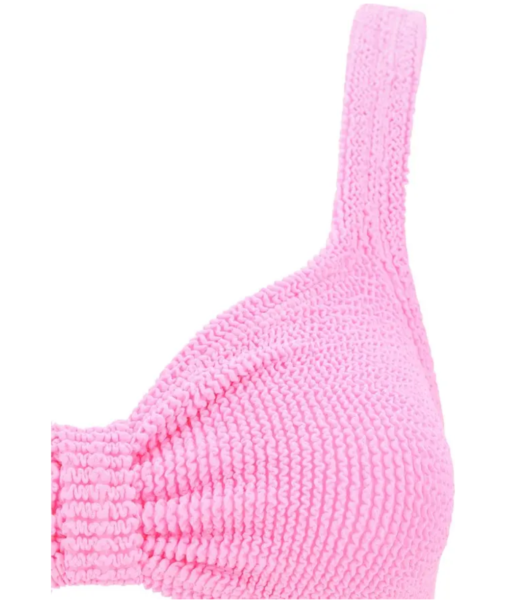 HUNZA G Pink Bonnie Bikini Set