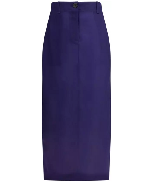 KHAITE Silk Lucian Pencil Midi Skirt