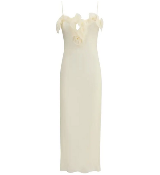 MAGDA BUTRYM Floral-appliqué Crêpe Midi Dress