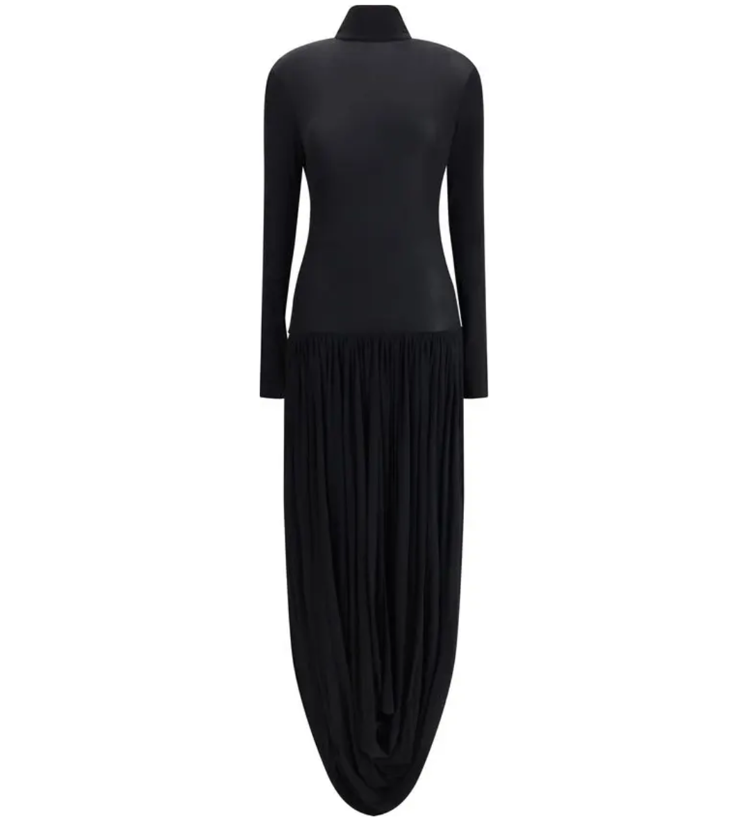 MAGDA BUTRYM Open-leg Long-sleeve Draped Midi Dress