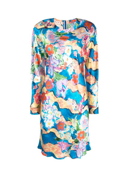 MARNI Abstract-print Satin Dress