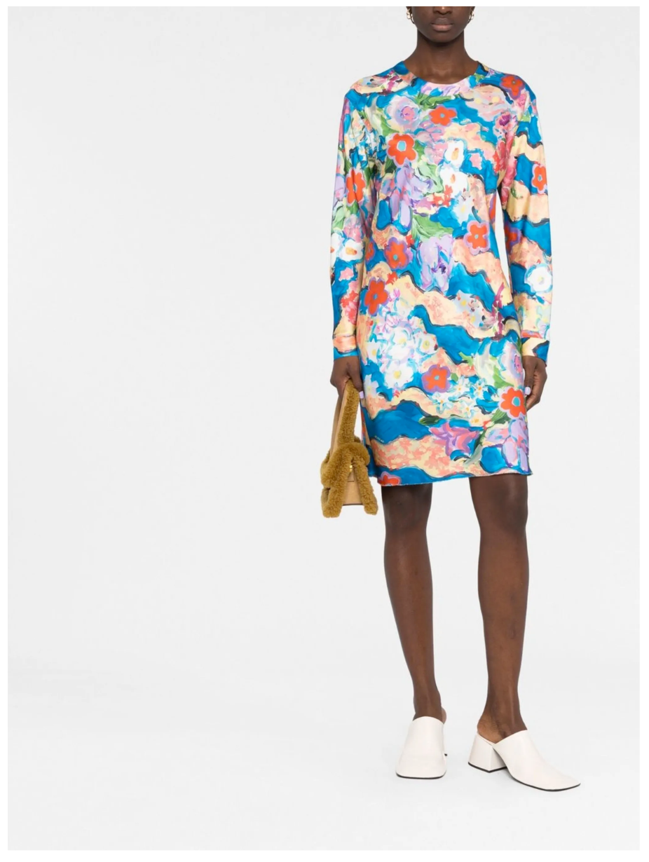 MARNI Abstract-print Satin Dress