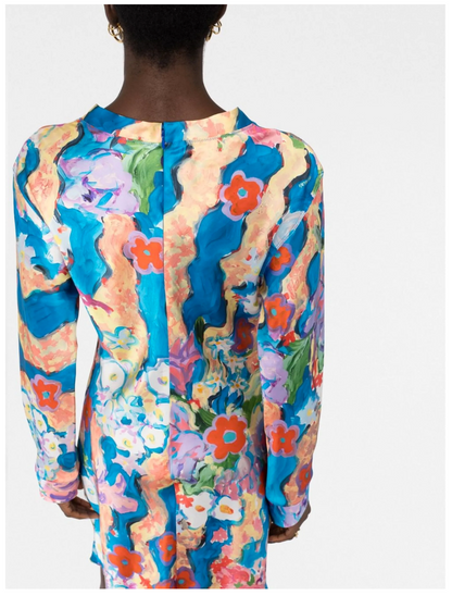 MARNI Abstract-print Satin Dress