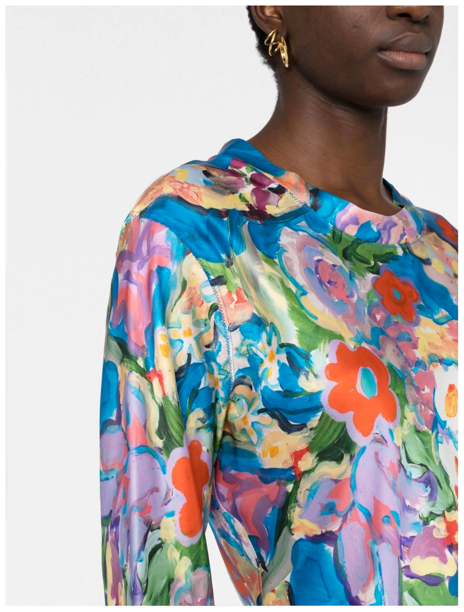 MARNI Abstract-print Satin Dress