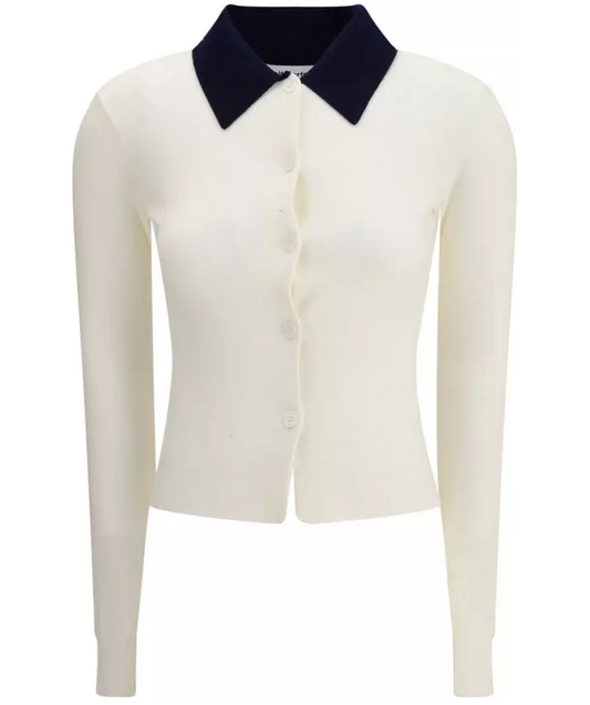 SELF-PORTRAIT Cream Merino Wool Cardigan