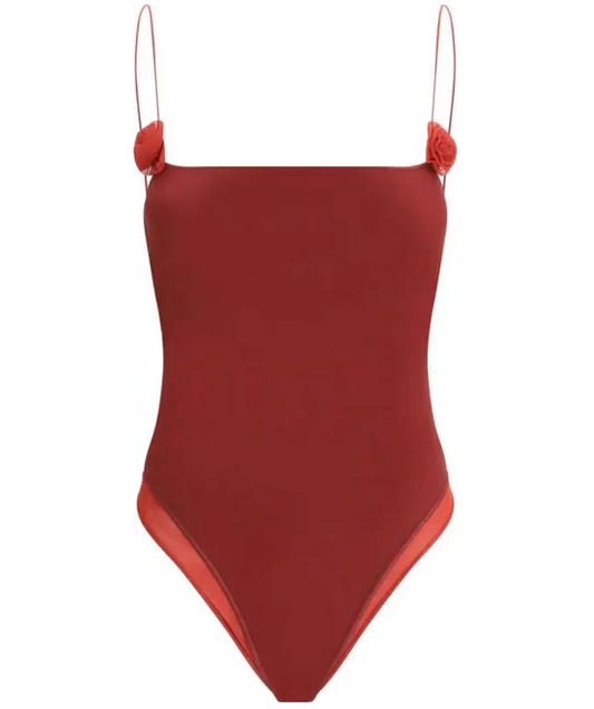 OSÉREE Rose-appliqué Swimsuit