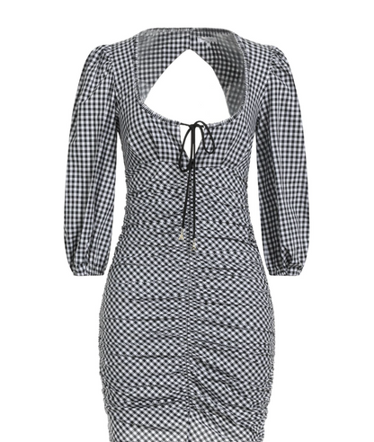 PATRIZIA PEPE Gingham-print Mini Dress