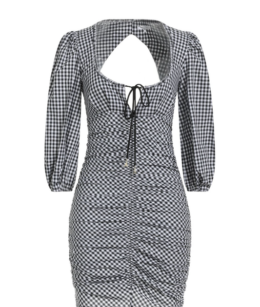 PATRIZIA PEPE Gingham-print Mini Dress