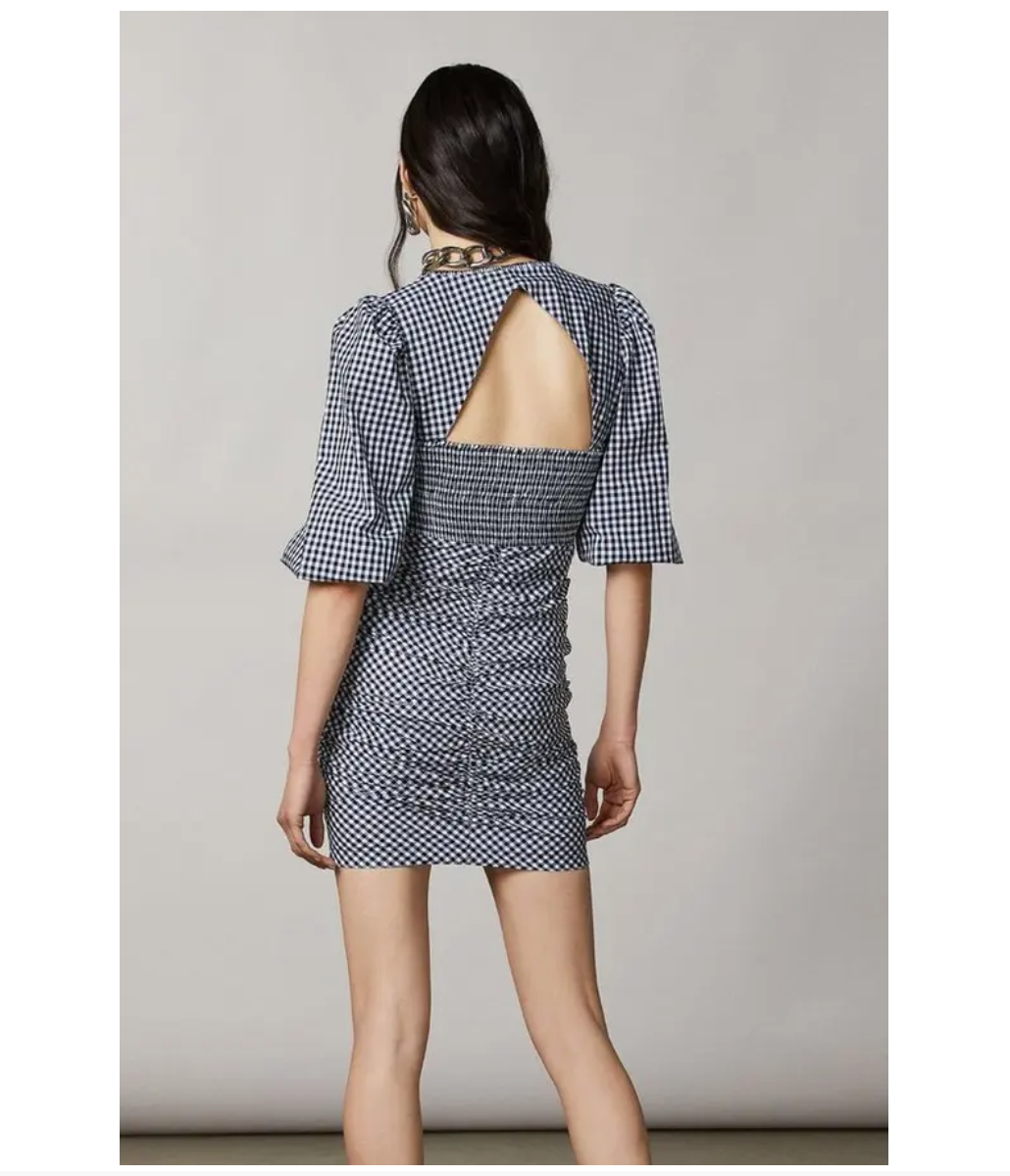 PATRIZIA PEPE Gingham-print Mini Dress