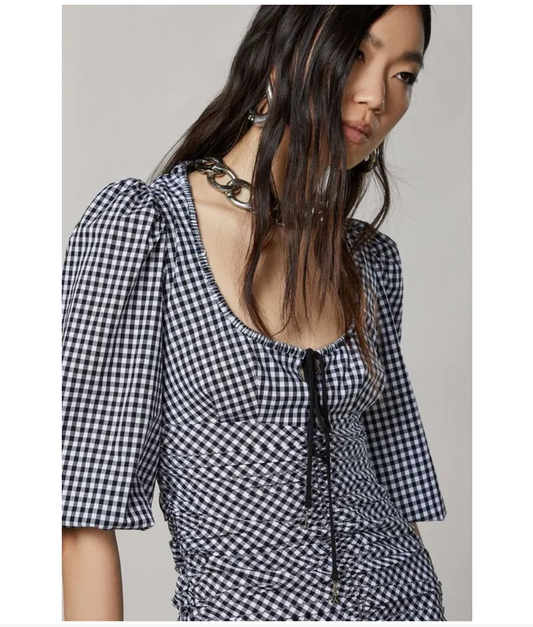 PATRIZIA PEPE Gingham-print Mini Dress