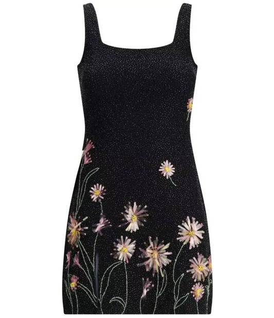 STAUD Le Sable Beaded Mini Dress