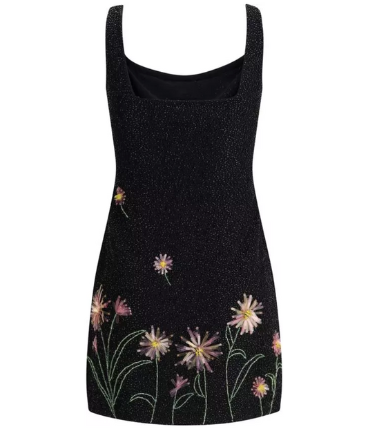 STAUD Le Sable Beaded Mini Dress