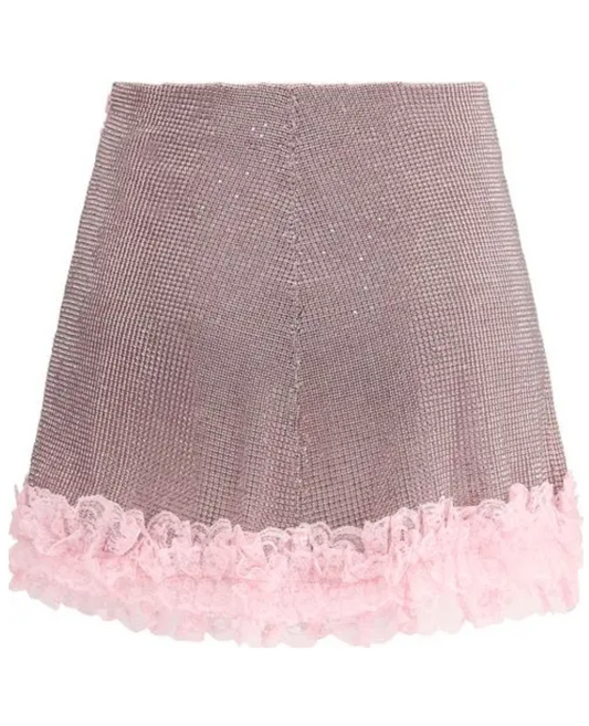 SELF-PORTRAIT x Christopher Kane Crystal Fishnet Mini Skirt